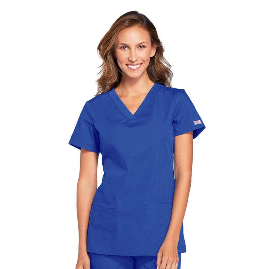 Cherokee Workwear WW645 Scrubs Top Women's V-Neck Royal