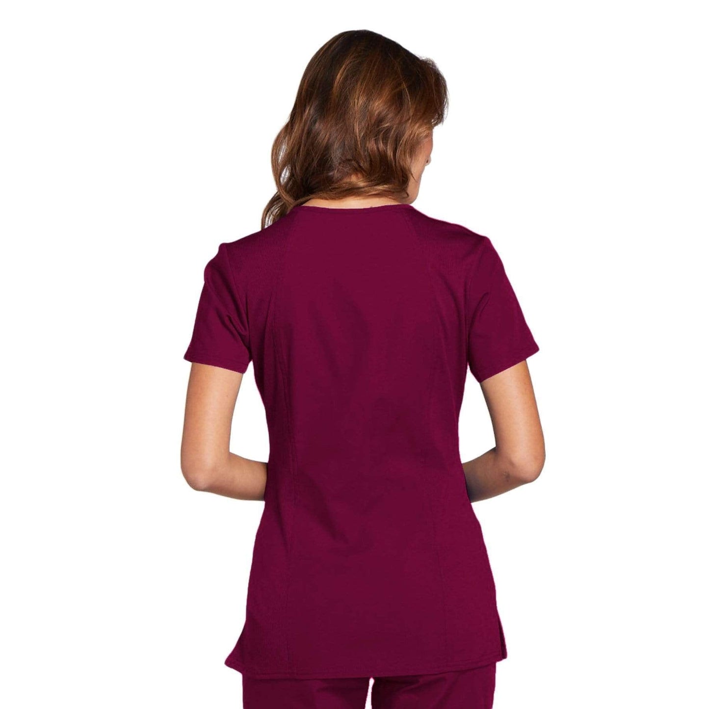 Cherokee Scrubs Top Cherokee Workwear WW645 Scrubs Top Women's V-Neck Wine